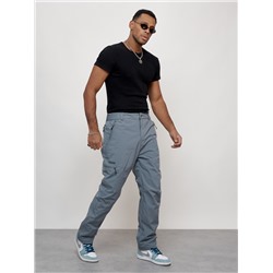 Брюки утепленный мужской зимние спортивные серого цвета 21137Sr