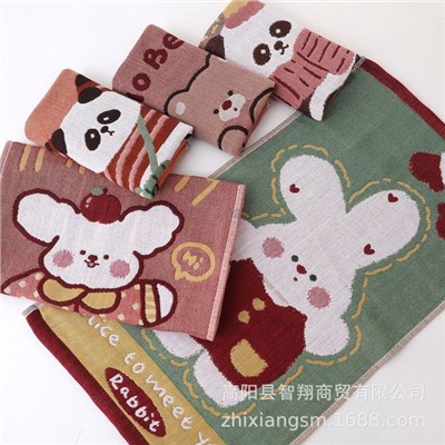 Gauze cartoon children's sweat towel, wholesale