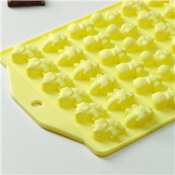 Форма для мармелада Доляна «Дино», силикон, 19×11.7 см, 48 ячеек (1.9×1 см), МИКС