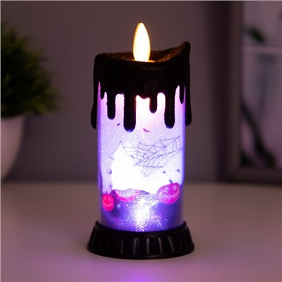 Светодиодная свеча, ночник LED RISALUX «Хэллоуин», RGB, от батареек LR44, 6×6×10 см