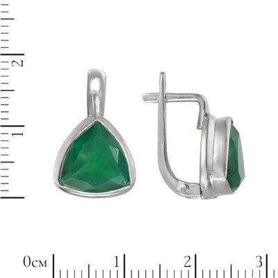 Серьги 'Дини' с хризопразом, родий ИВСК34310Х10ХП0R1