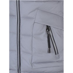 9665 GRAY Пальто женское с мехом Ommeitt