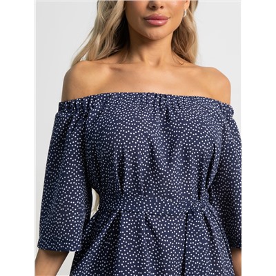 Платье с поясом Дафна (синее) П15523-8М