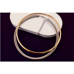 Чокер Золотая дуга + Чокер Жгут цвет серебро + Подарок, в подарочном пакете Набор 3в1