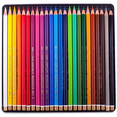 Карандаши цветные художественные Koh-I-Noor "Polycolor" 24цв., заточен., метал. пенал