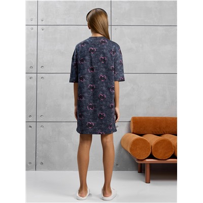 Платье домашнее "Принт" Графит девочка