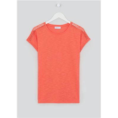 Lace Shoulder T-Shirt