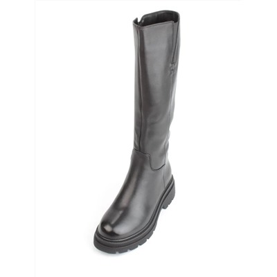02-FK884-1M BLACK Сапоги зимние женские (натуральная кожа, байка, натуральный мех)