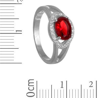 Кольцо 'Аврора' с красным фианитом ТФКС.В14ФЦ3