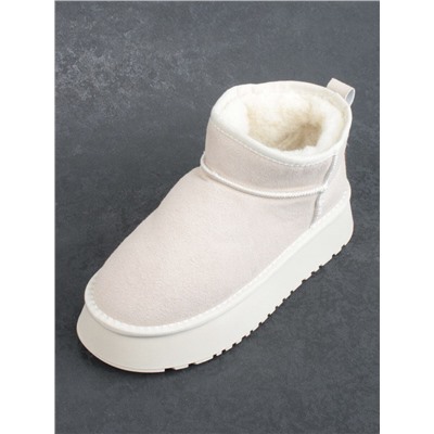 04-UA-3 BEIGE Угги зимние женские (натуральная замша, натуральная шерсть)