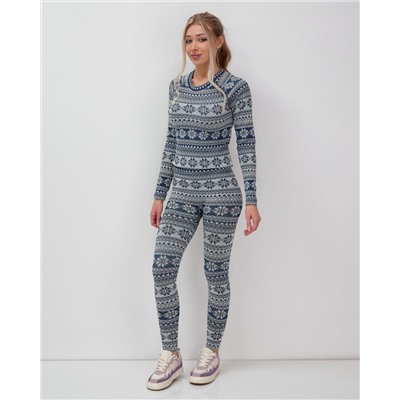 Комплект женского термобелья синего цвета 2520S