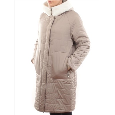 2661 BEIGE Пальто двухстороннее женское еврозима (100 гр. холлофайбер)
