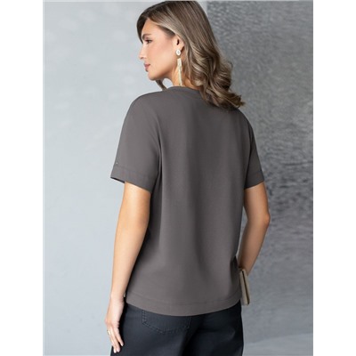 Нарядная футболка с принтом пайетками из премиального хлопка с эластаном