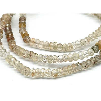 Бусы из Рутилового кварца (волосатик золотой) огранка, 48см, 12г
