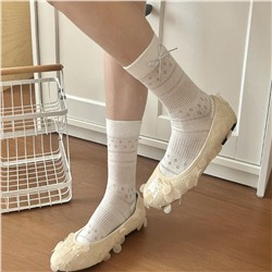 Brand cute knee socks with bow, mid length