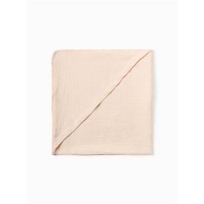 Полотенце - уголок муслиновое Крошка Я, 75×75 см, 100% хлопок, 120 г/м², сливочное