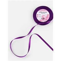 Лента атласная, с серебряным люрексом, 6 мм, 23±1 м, фиолетовая №35