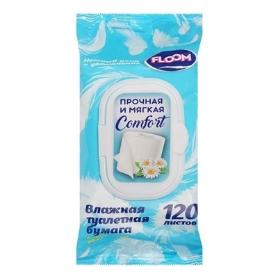 Влажная туалетная бумага Floom Ромашка/Алоэ вера 120шт