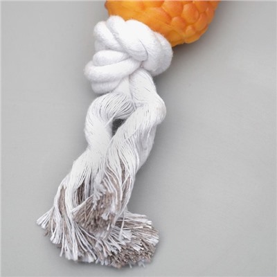 Игрушка на канате «Кукуруза» для собак, 30 см (кукуруза 14 см)