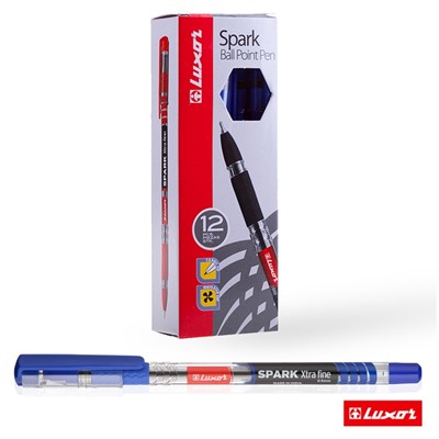 Ручка шариковая Luxor 1597 Spark, узел 0.7 мм, грип, синяя