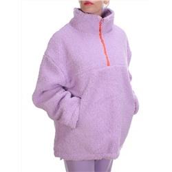 2568 LILAC Кофта плюшевая женская Тедди на синтепоне  (50 гр. синтепон)