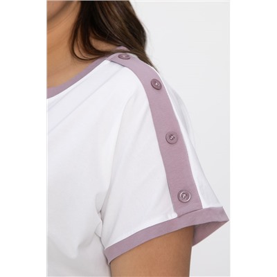 Блуза Чарли (бело-сиреневая) Б13802-20М