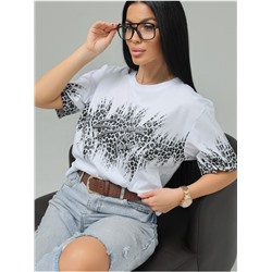 Футболка "Саваж" Белый Серый женская