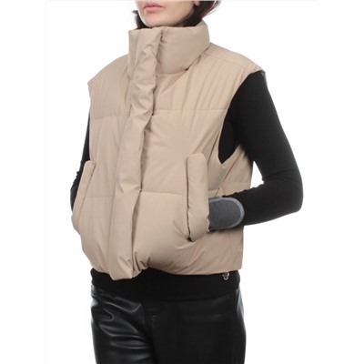 24122 DK. BEIGE Жилет утепленный женский (100 гр. холлофайбер)