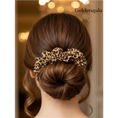 Резинка для волос объемная леопардовая Арт:Р17А/001