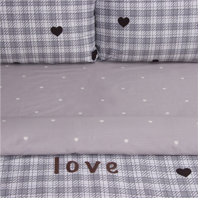 Постельное бельё LoveLife 2сп "Клетка", 175*215см, 200*225см, 50*70см-2шт,100%хлопок, сатин, 125г/м²