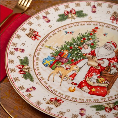 ТАРЕЛКА ОБЕДЕННАЯ LEFARD "ДЕД МОРОЗ" 27 СМ (КОР=18ШТ.)