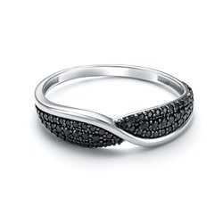 Кольцо с фианитом родированное серебро 925*