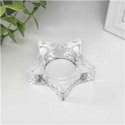 Стеклянный подсвечник на 1 свечу «Звезда», 7.5×7.5×2 см