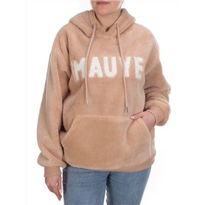 109 BEIGE Худи женское Тедди на флисе