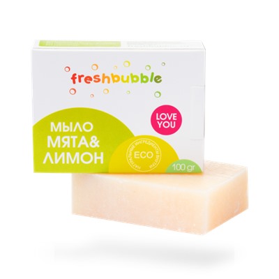 Мыло твердое Мята и Лимон, 100гр