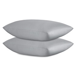 Набор наволочек из премиального сатина светло-серого цвета из коллекции Essential, 50х70 см