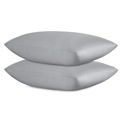 Набор наволочек из премиального сатина светло-серого цвета из коллекции Essential, 50х70 см