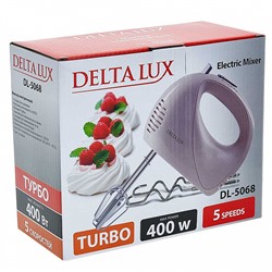 Миксер электрический 400 Вт DELTA LUX DL-5068 розовый