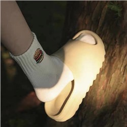 Sports cotton cartoon colored trend knee socks for men and women, Japanese version, with embroidery, mid-length