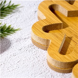 Менажница деревянная новогодняя «Снежинка», 25×25 см