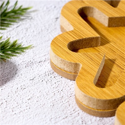 Менажница деревянная новогодняя «Снежинка», 25×25 см