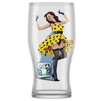 Бокал пивной 500 мл 2 штуки "Pin-up beer" 304/2-Д