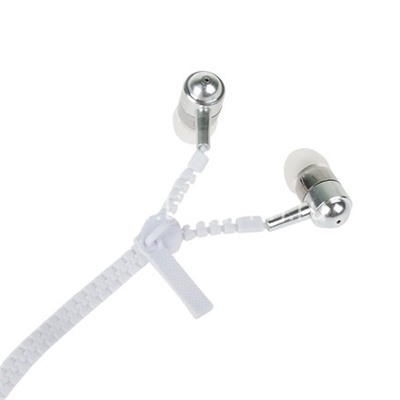 Наушники MP3/MP4 ELTRONIC (4460) ZIPPER кнопка ответа вызова; микрофон (белые)