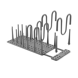 Органайзер для посуды и столовых приборов Peggy, 20х55 см, серый