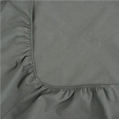 Простыня на резинке SL Home Cotton 140*200+30 см, цв.темно-зеленый, 100% жатый хлопок