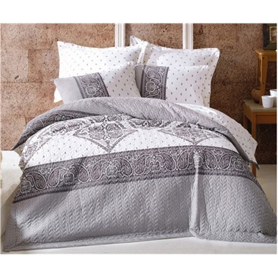 2 сп. Евро 4-х Сезонный КПБ со Стеганным Пододеяльником Ranforce BOHEM Complete Set cotton box