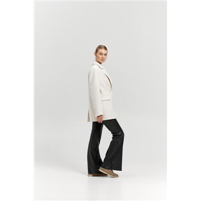 Пальто женское демисезонное 27100 (молочный/рубчик)