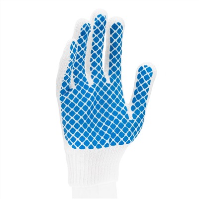 Перчатки х/б, ПВХ покрытие, шахматный облив, 10 класс