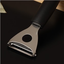 Овощечистка Доляна «Чили», 18.5 см, чёрная