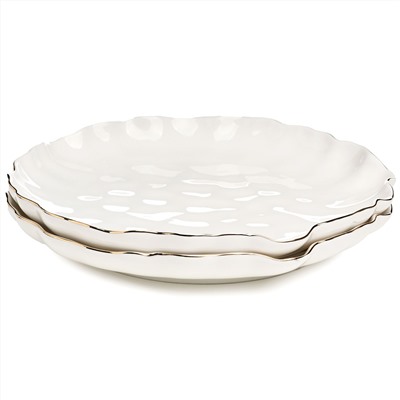 НАБОР ТАРЕЛОК ЗАКУСОЧНЫХ LEFARD "CHARM" 2 ШТ. 20*3 СМ (С ЗОЛОТОЙ ЛИНИЕЙ)